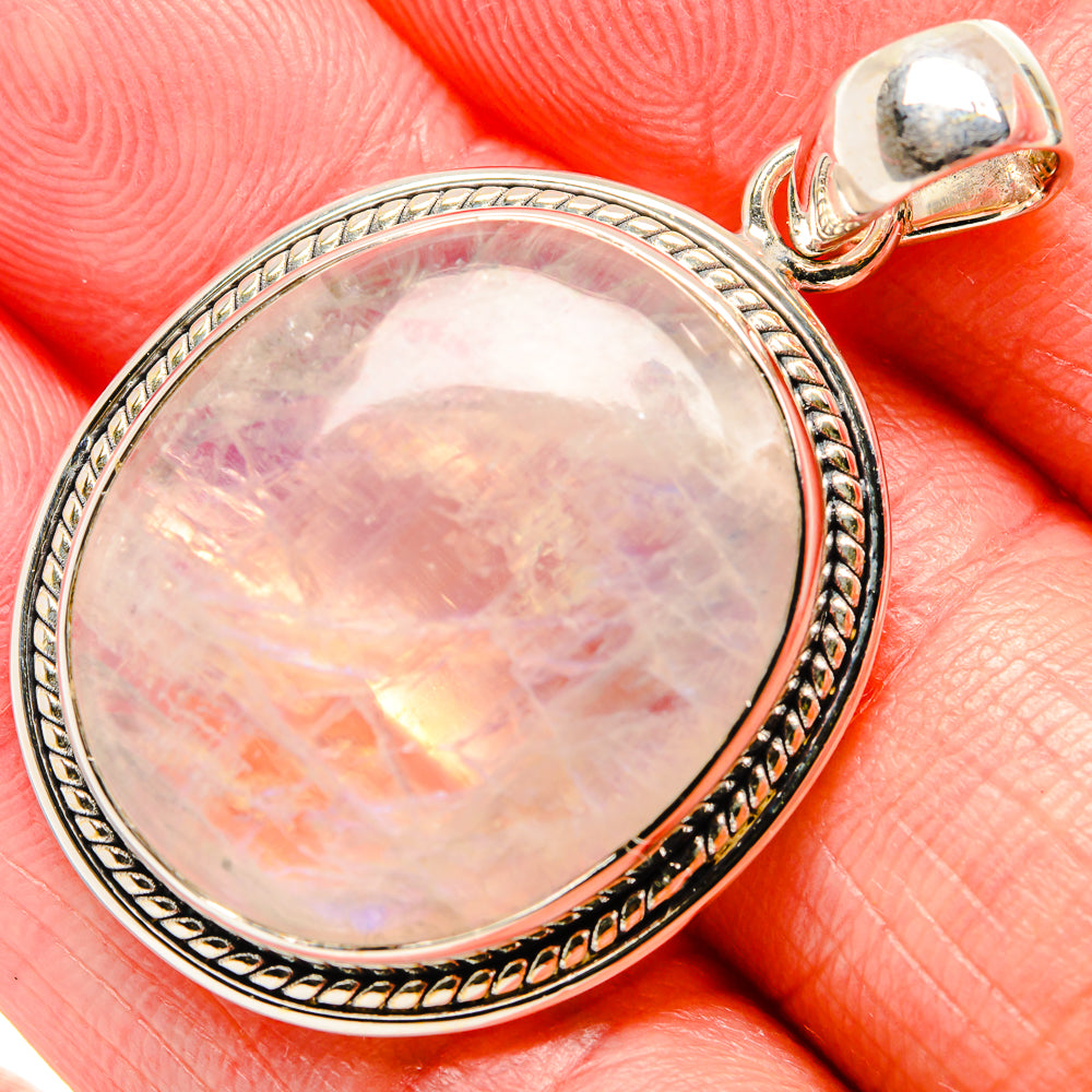 Rainbow Moonstone Pendants handcrafted by Anasilvercos - PD36620