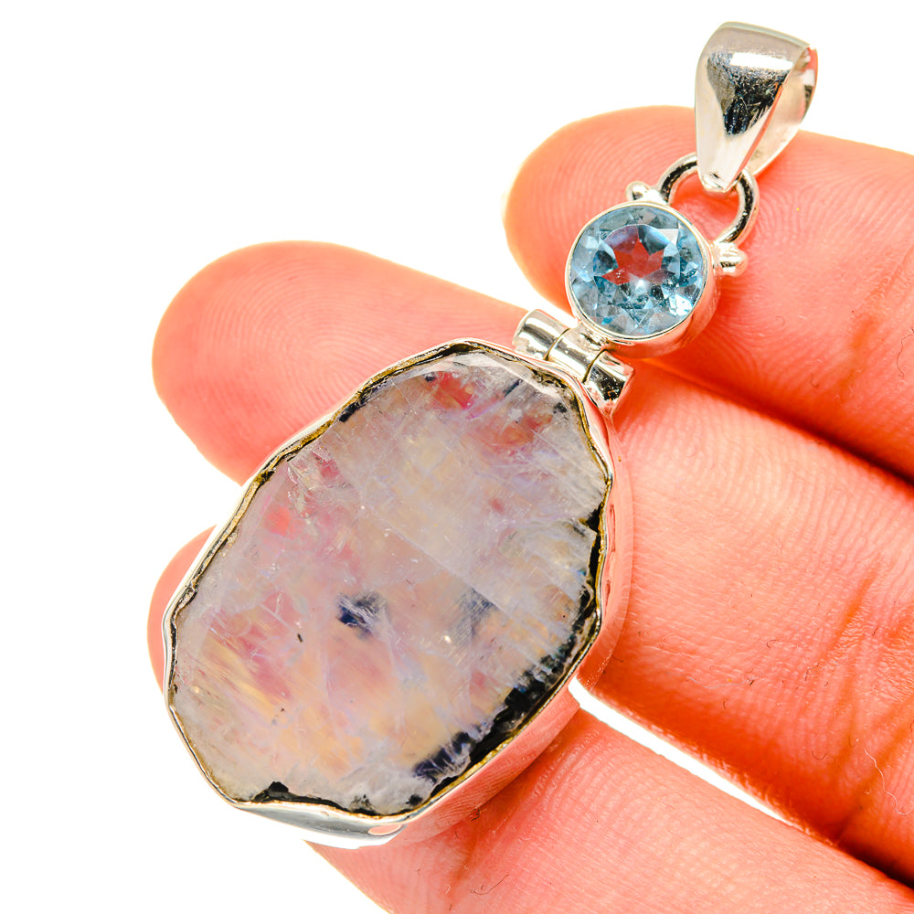 Rainbow Moonstone Pendants handcrafted by Anasilvercos - PD3664