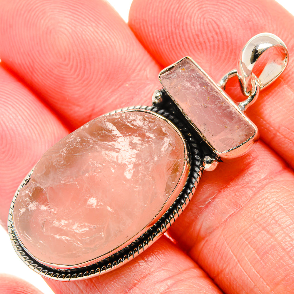 Rose Quartz Pendants handcrafted by Anasilvercos - PD36644