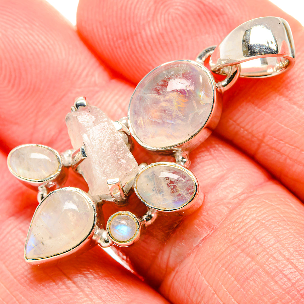 Rainbow Moonstone Pendants handcrafted by Anasilvercos - PD36647