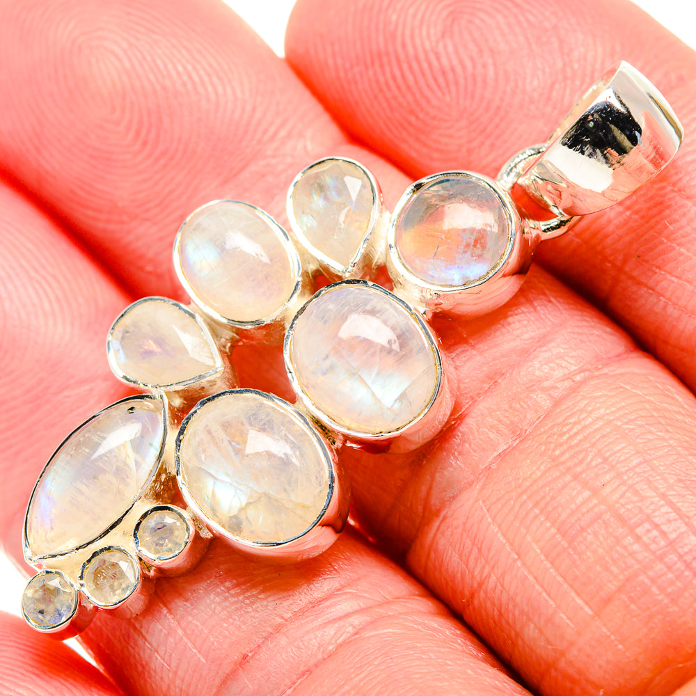 Rainbow Moonstone Pendants handcrafted by Anasilvercos - PD36650