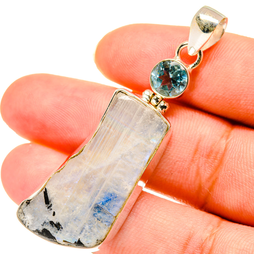 Rainbow Moonstone Pendants handcrafted by Anasilvercos - PD3666
