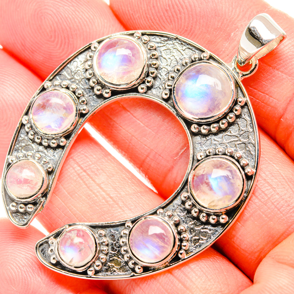 Rainbow Moonstone Pendants handcrafted by Anasilvercos - PD36703