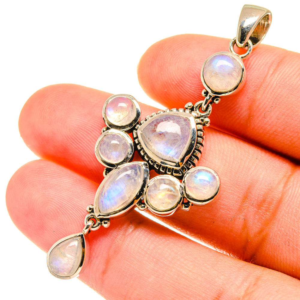 Rainbow Moonstone Pendants handcrafted by Anasilvercos - PD3672
