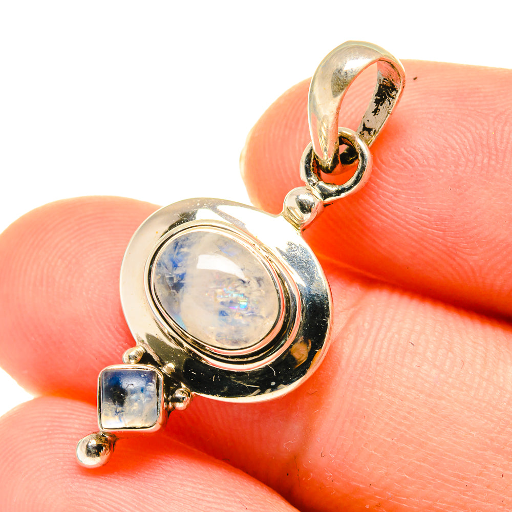 Rainbow Moonstone Pendants handcrafted by Anasilvercos - PD3680