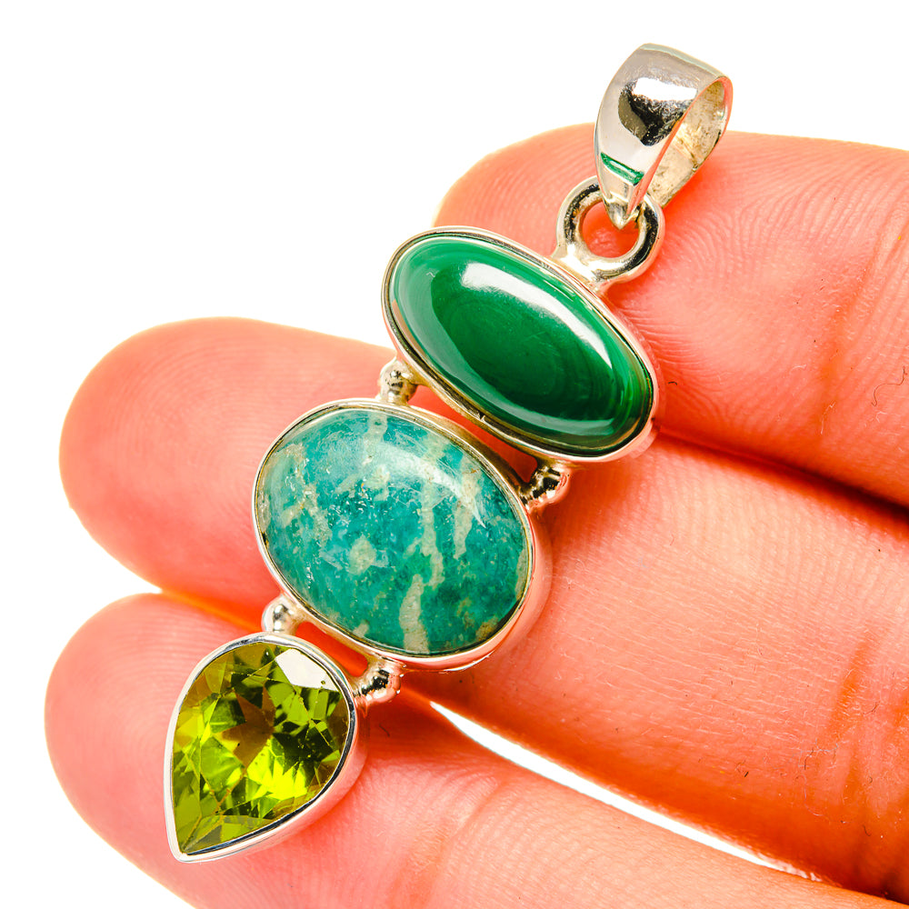 Peruvian Amazonite Pendants handcrafted by Anasilvercos - PD3682