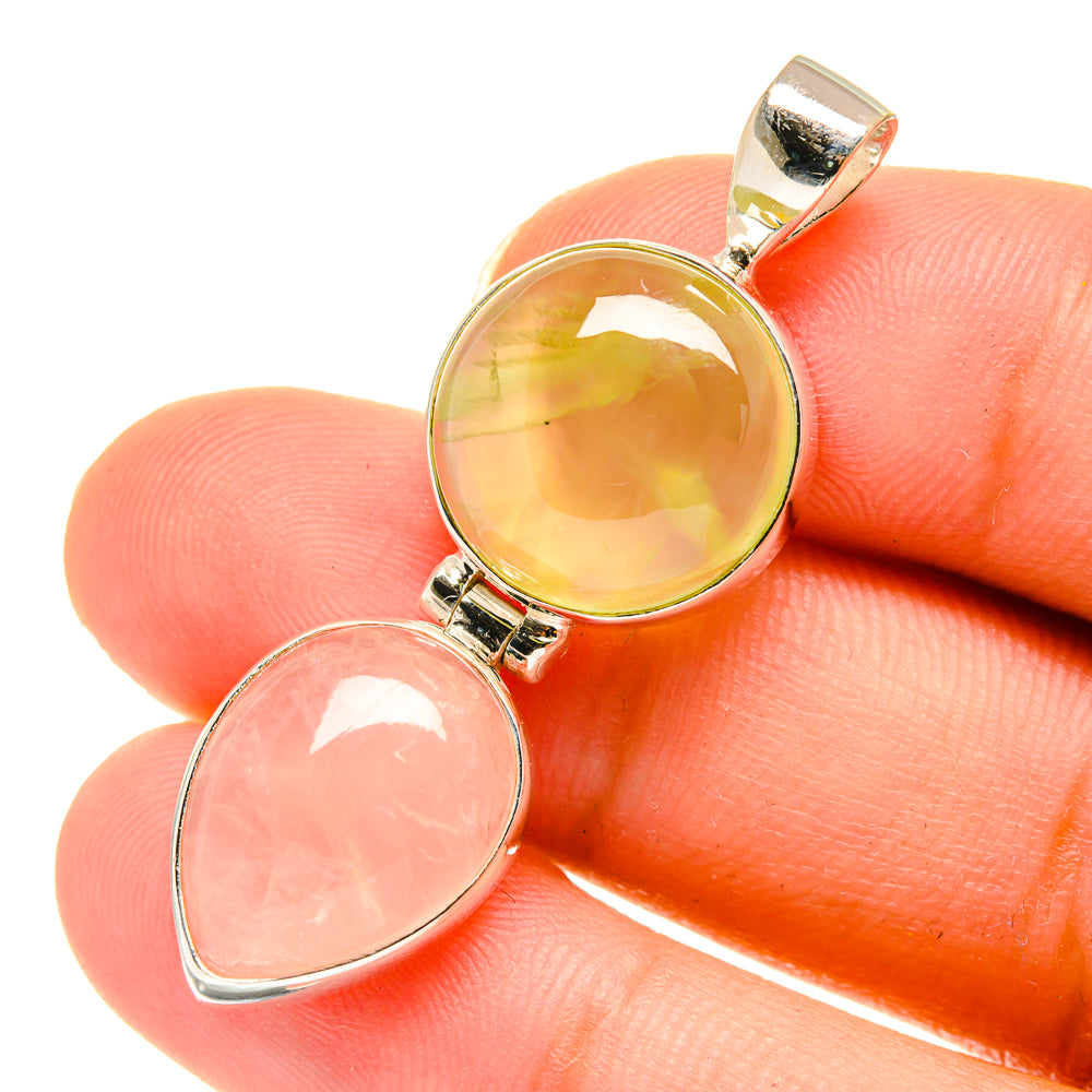 Rose Quartz Pendants handcrafted by Anasilvercos - PD3685
