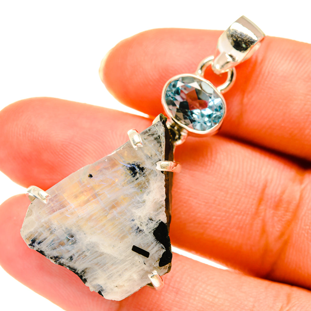 Rainbow Moonstone Pendants handcrafted by Anasilvercos - PD3717