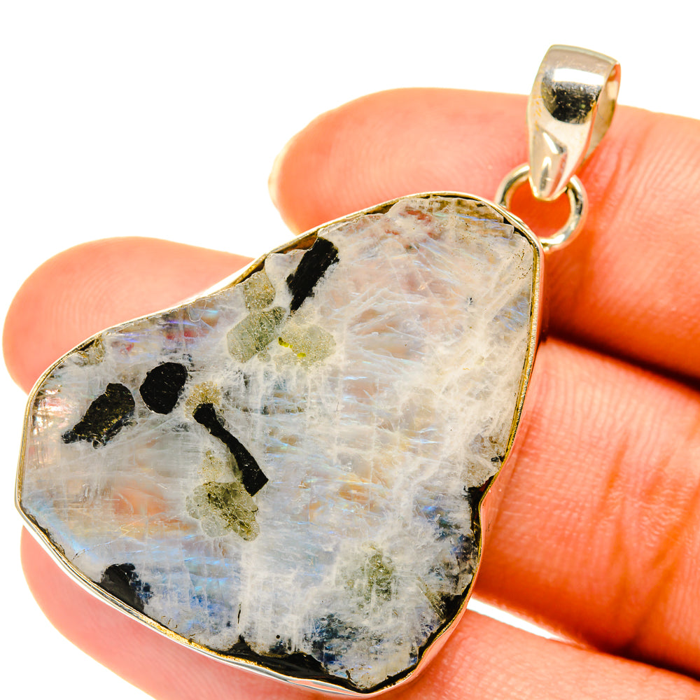 Rainbow Moonstone Pendants handcrafted by Anasilvercos - PD3722