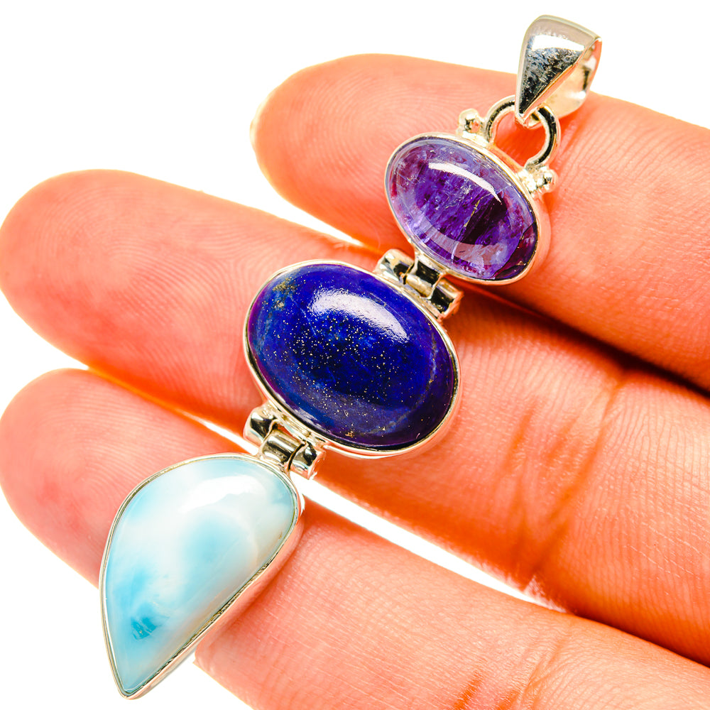 Lapis Lazuli Pendants handcrafted by Anasilvercos - PD3755