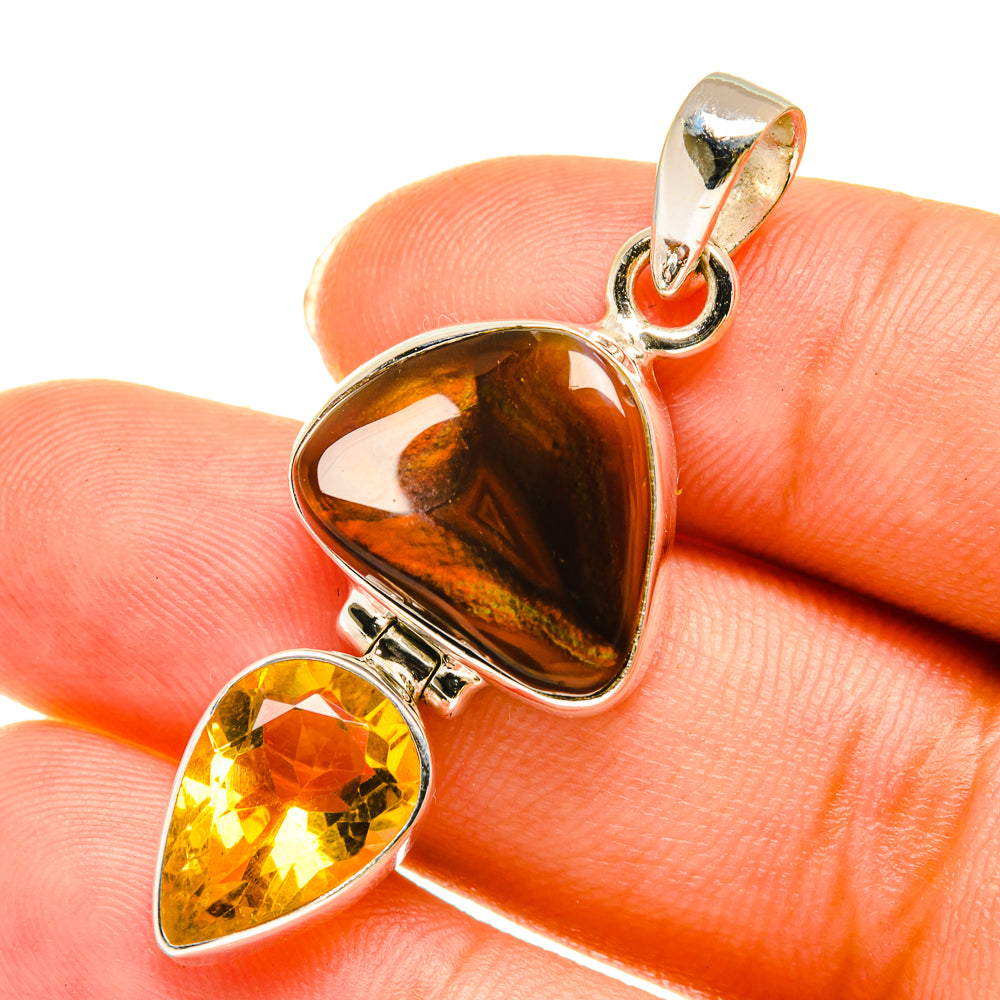 Mexican Fire Agate Pendants handcrafted by Anasilvercos - PD3762