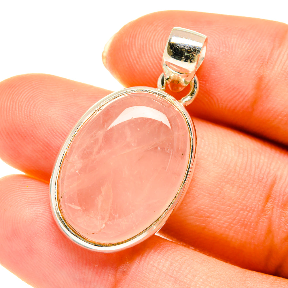 Rose Quartz Pendants handcrafted by Anasilvercos - PD3776