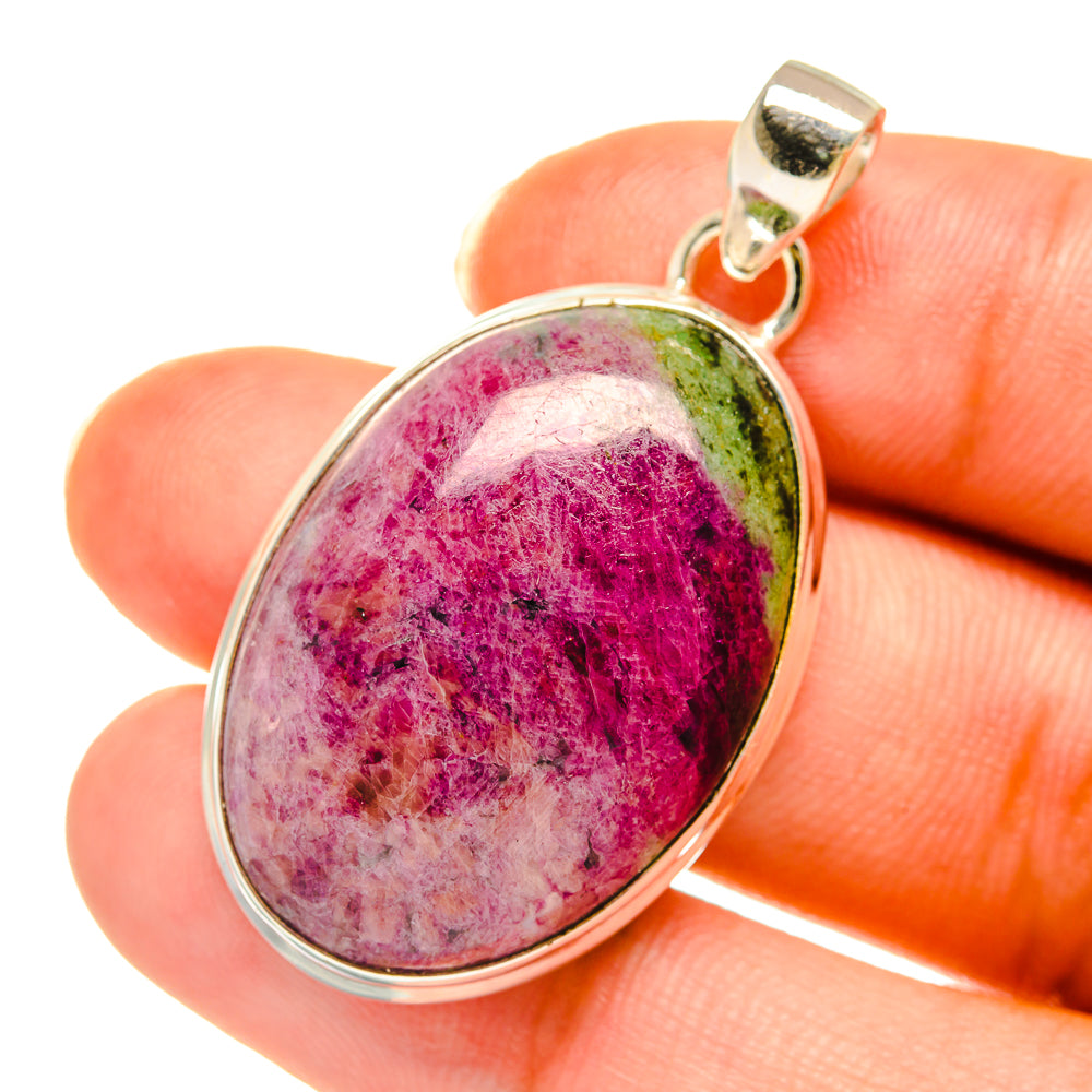 Ruby Zoisite Pendants handcrafted by Anasilvercos - PD3804