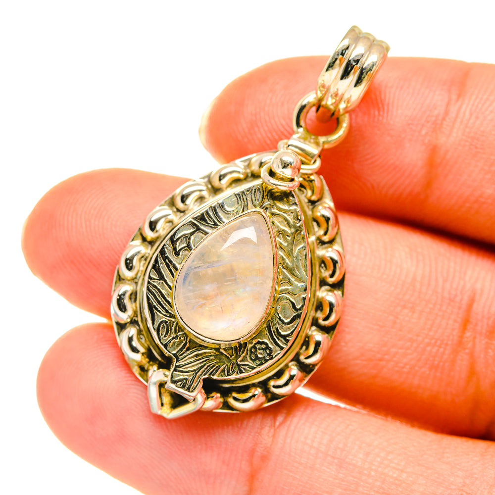 Rainbow Moonstone Pendants handcrafted by Anasilvercos - PD3807