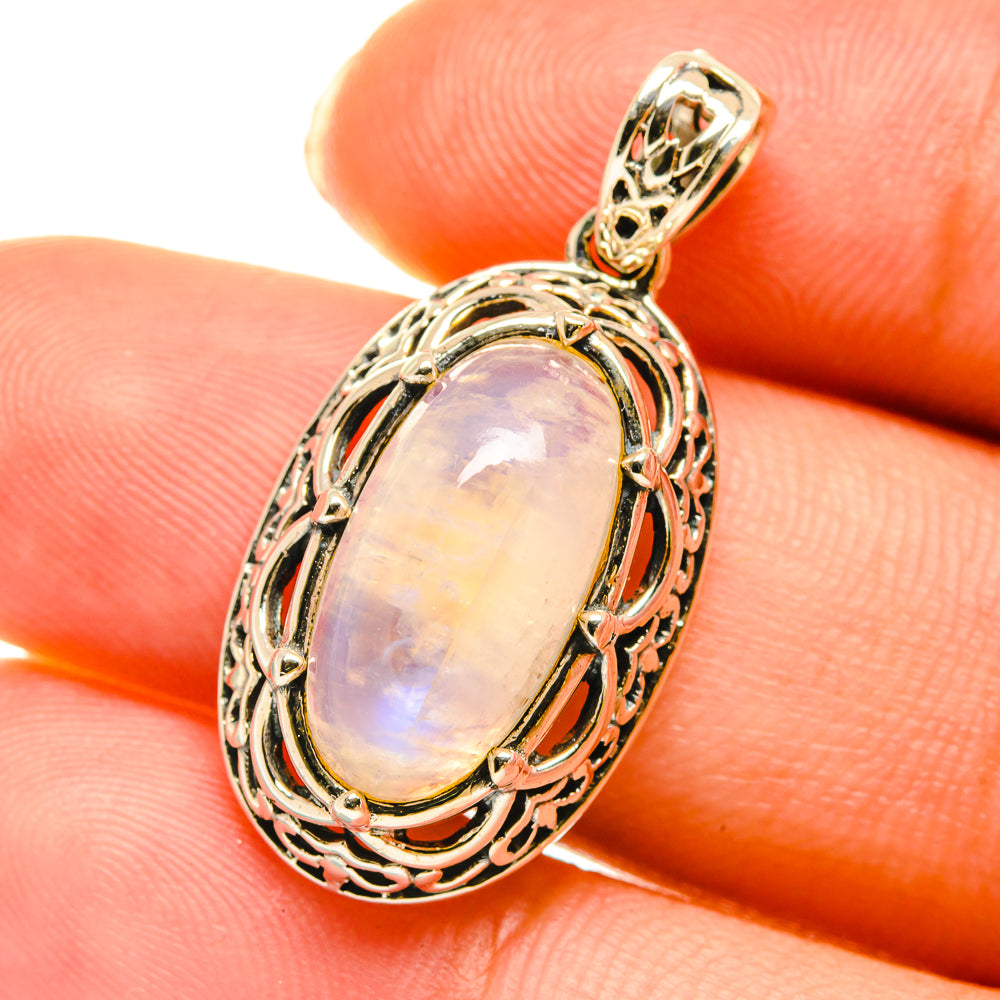 Rainbow Moonstone Pendants handcrafted by Anasilvercos - PD3821
