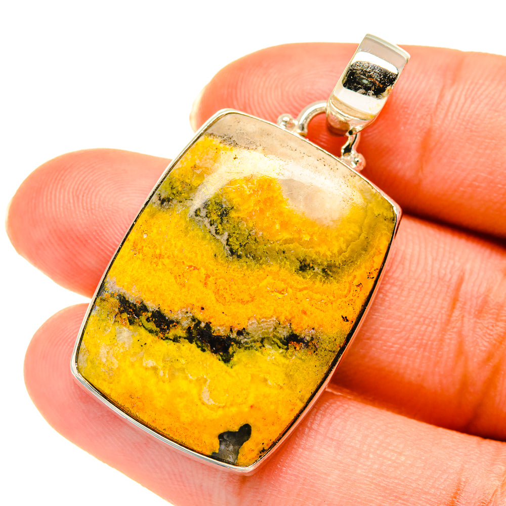 Bumble Bee Jasper Pendants handcrafted by Anasilvercos - PD3825