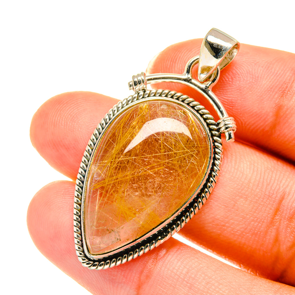 Rutilated Quartz Pendants handcrafted by Anasilvercos - PD3834