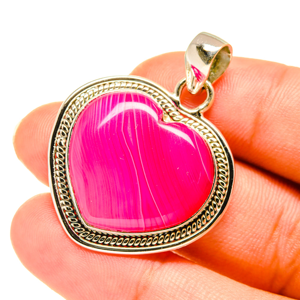 Pink Botswana Agate Pendants handcrafted by Anasilvercos - PD3835