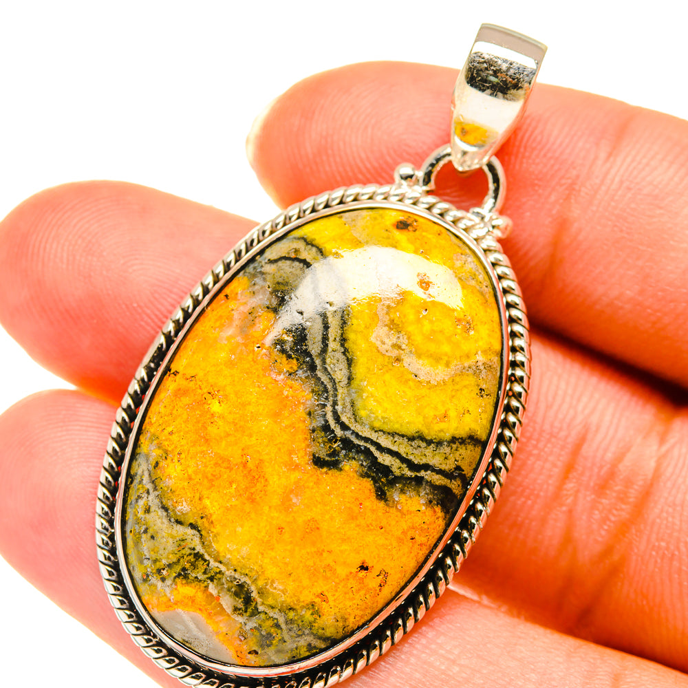Bumble Bee Jasper Pendants handcrafted by Anasilvercos - PD3839