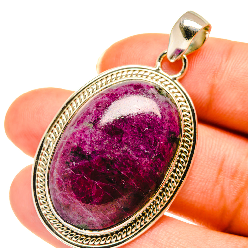 Ruby Zoisite Pendants handcrafted by Anasilvercos - PD3841