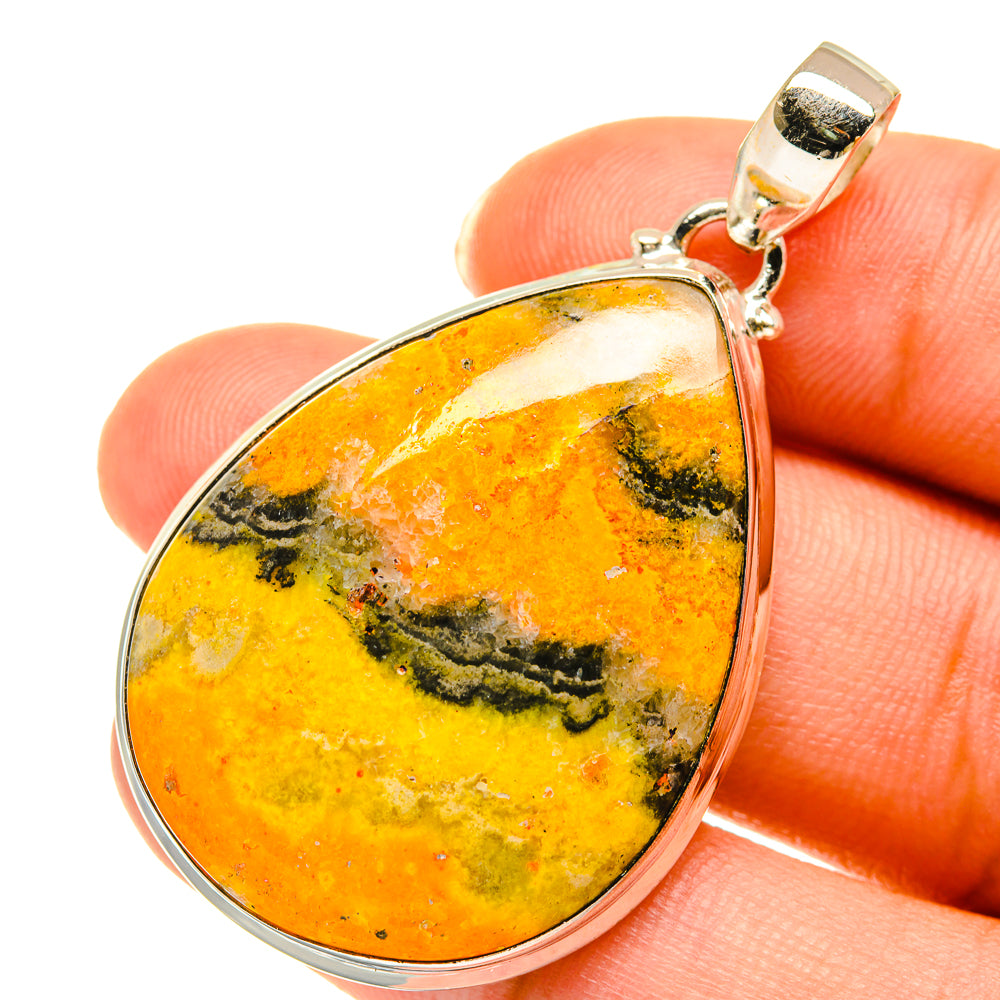 Bumble Bee Jasper Pendants handcrafted by Anasilvercos - PD3846