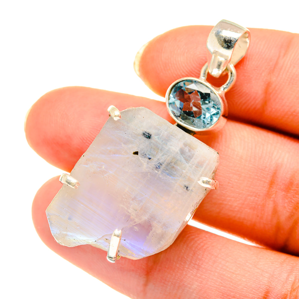 Rainbow Moonstone Pendants handcrafted by Anasilvercos - PD3852
