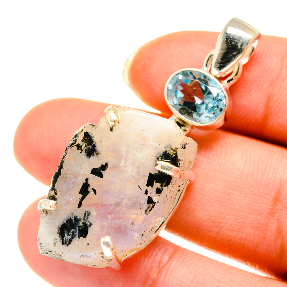 Rainbow Moonstone Pendants handcrafted by Anasilvercos - PD3854