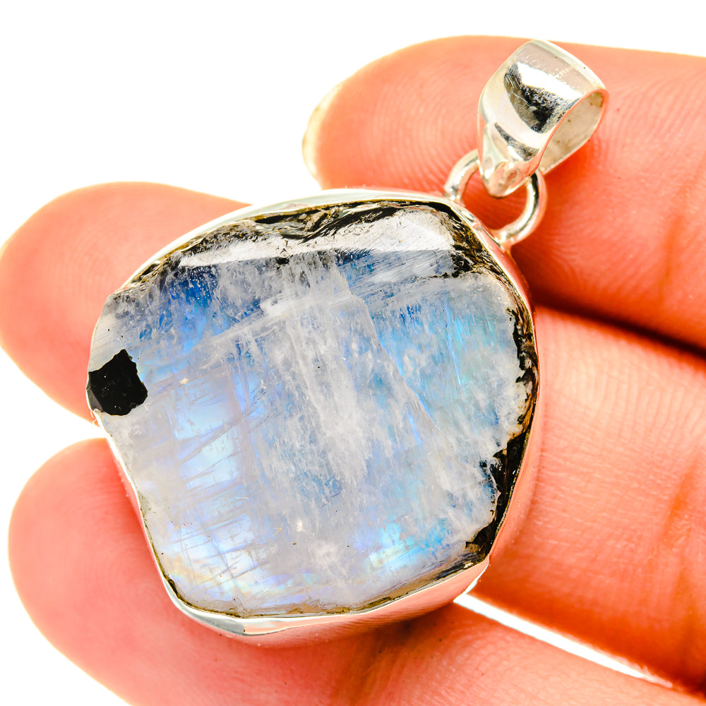 Rainbow Moonstone Pendants handcrafted by Anasilvercos - PD3862