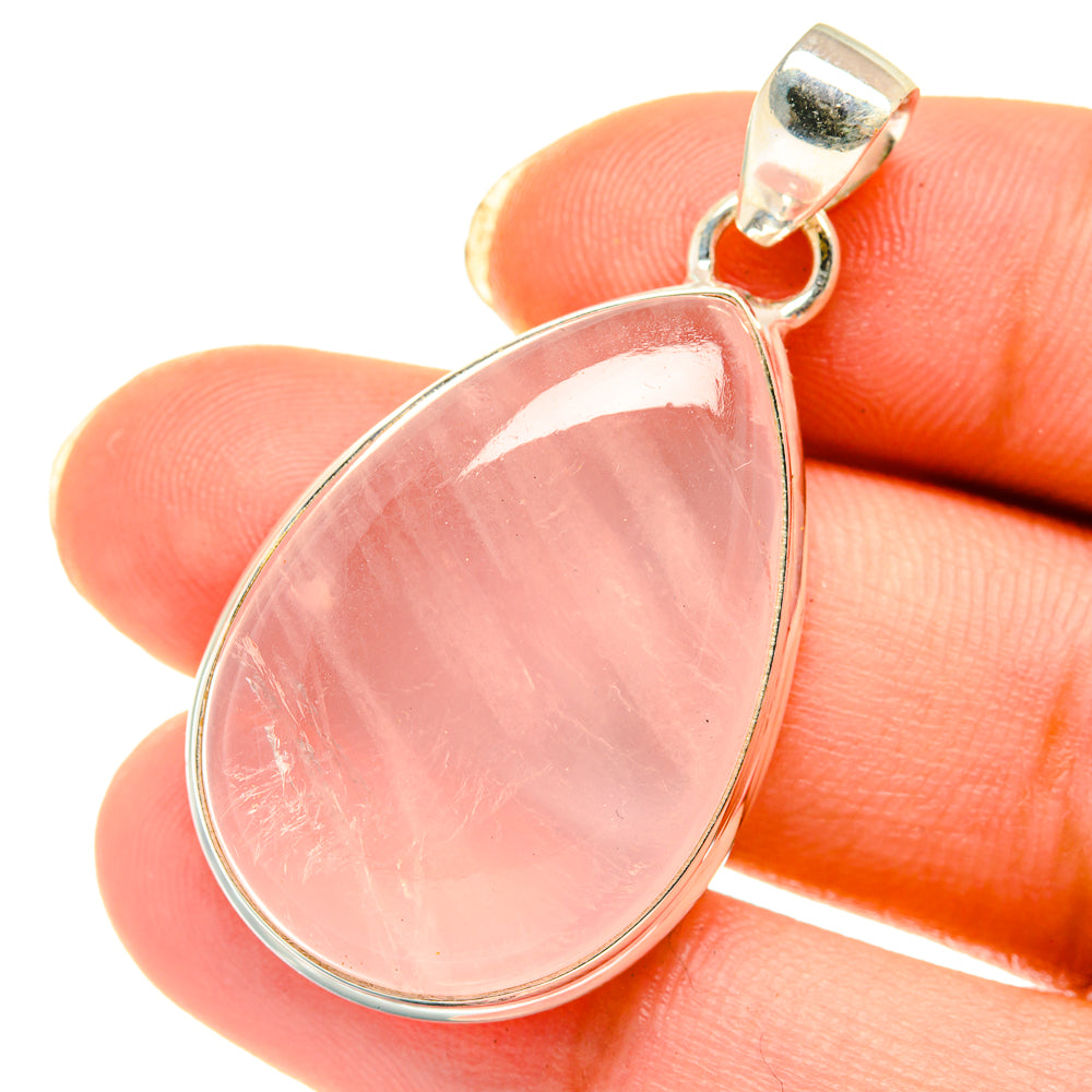 Rose Quartz Pendants handcrafted by Anasilvercos - PD3865