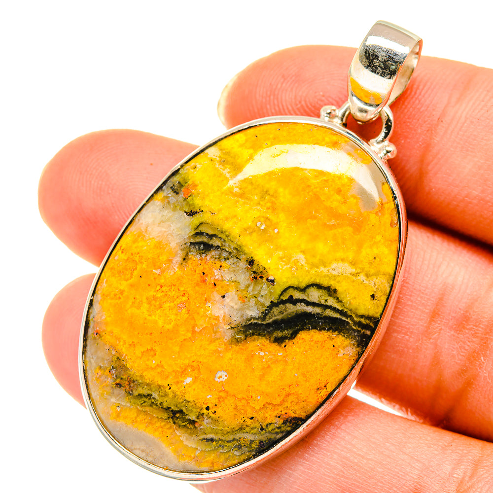 Bumble Bee Jasper Pendants handcrafted by Anasilvercos - PD3883