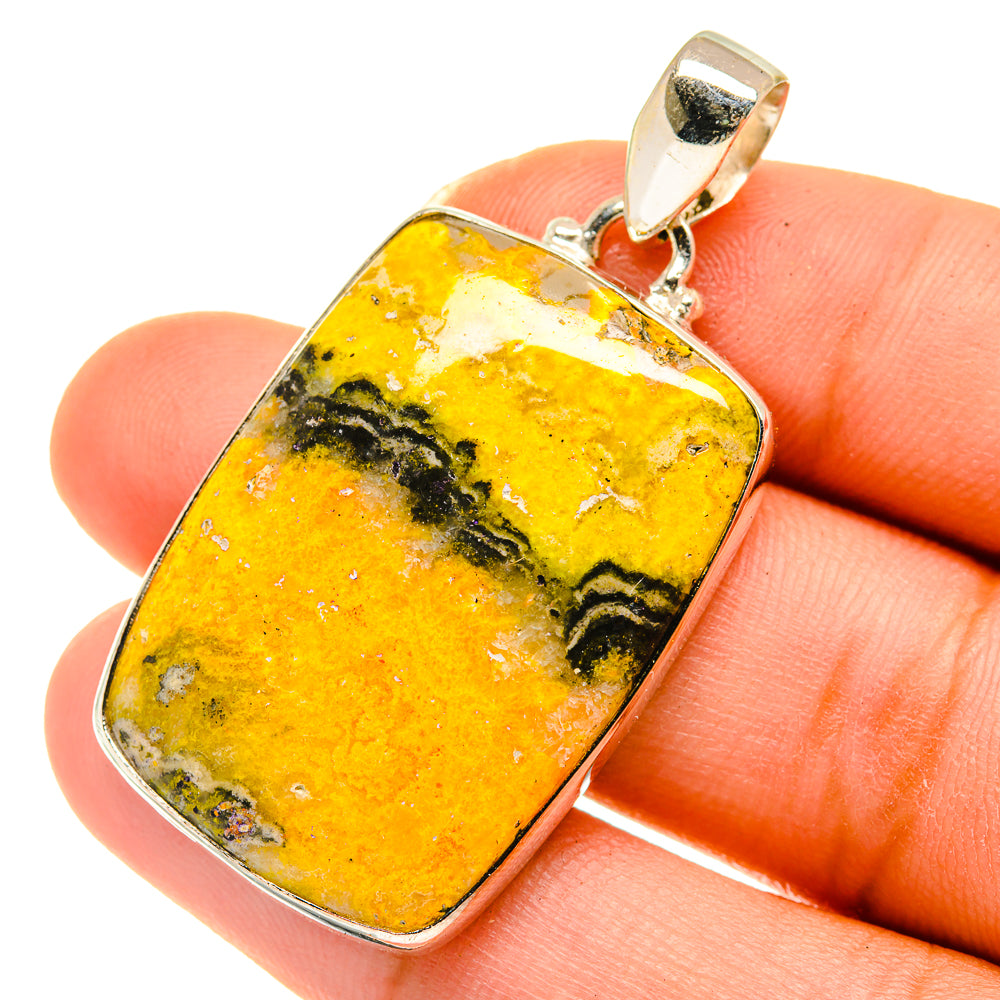 Bumble Bee Jasper Pendants handcrafted by Anasilvercos - PD3884