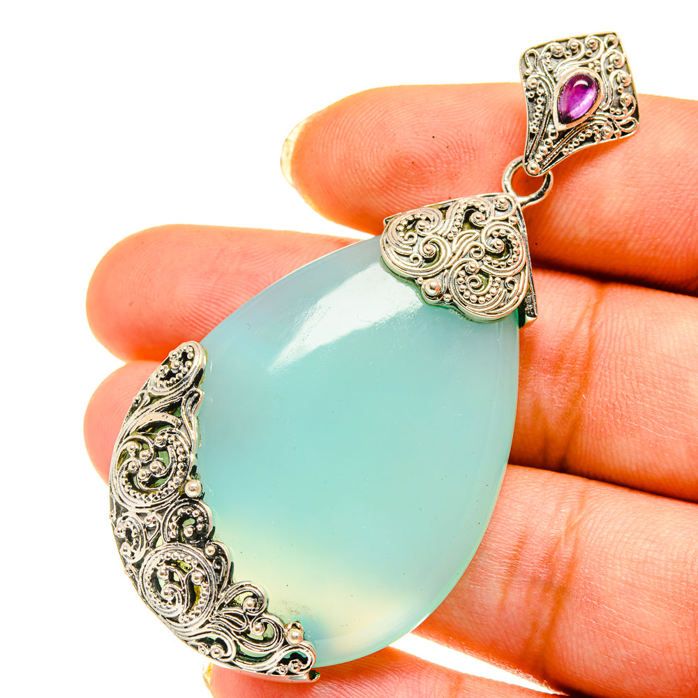 Aqua Chalcedony Pendants handcrafted by Anasilvercos - PD3892