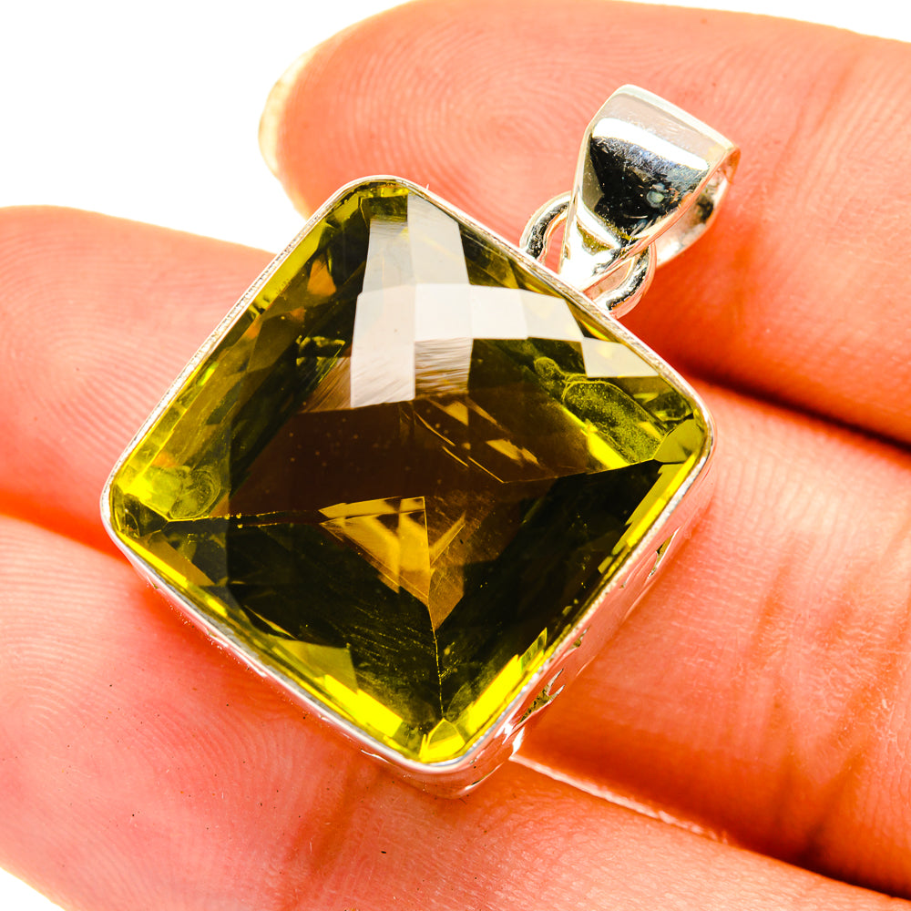Olive Quartz Pendants handcrafted by Anasilvercos - PD3896