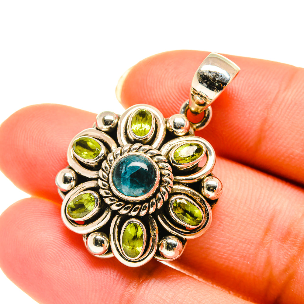 Blue Tourmaline Pendants handcrafted by Anasilvercos - PD3920