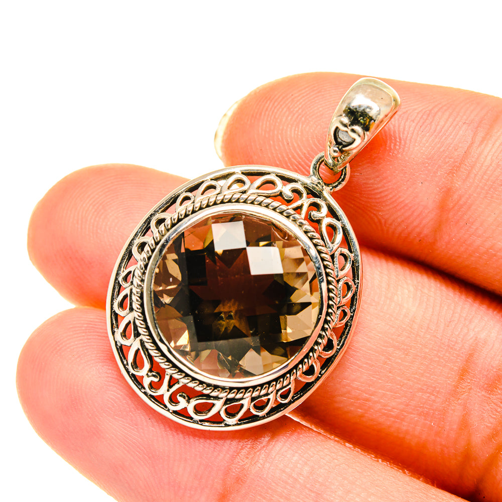 Smoky Quartz Pendants handcrafted by Anasilvercos - PD3921