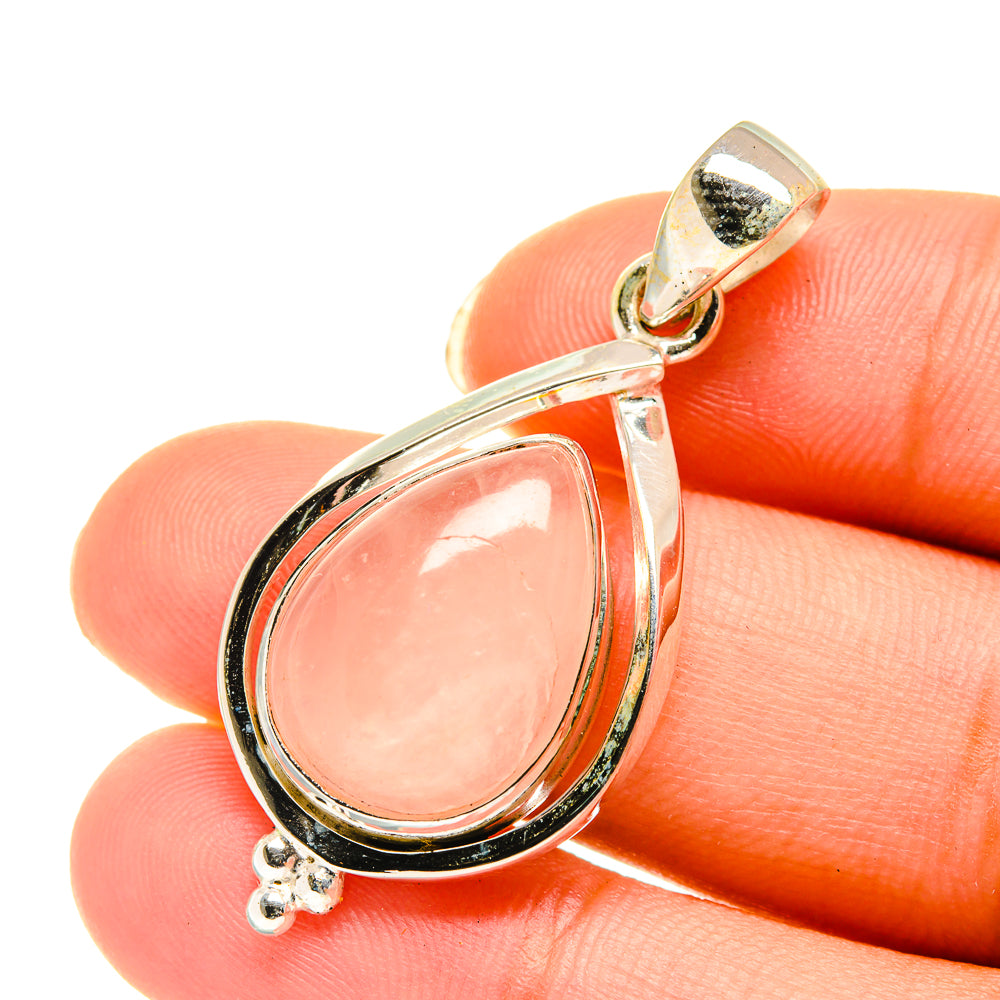 Rose Quartz Pendants handcrafted by Anasilvercos - PD3931