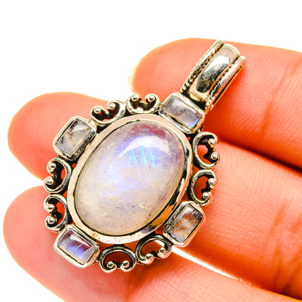 Rainbow Moonstone Pendants handcrafted by Anasilvercos - PD3932