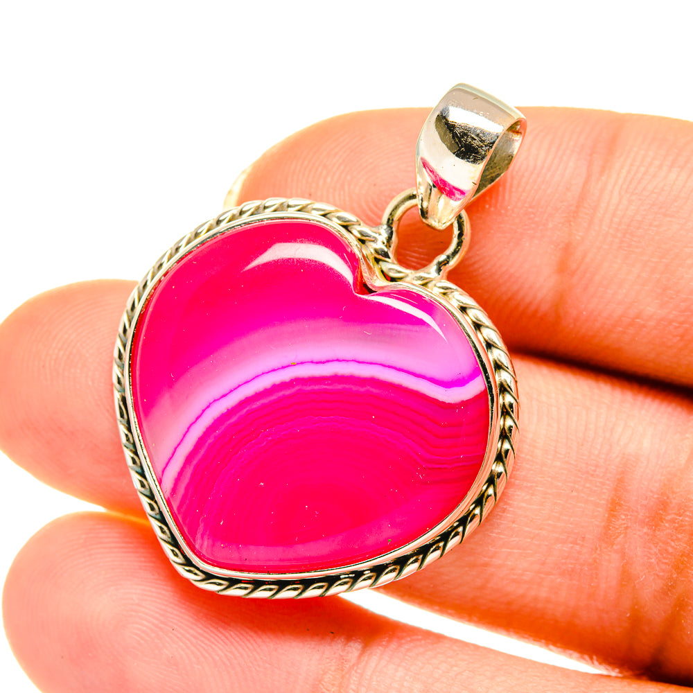 Pink Botswana Agate Pendants handcrafted by Anasilvercos - PD3960