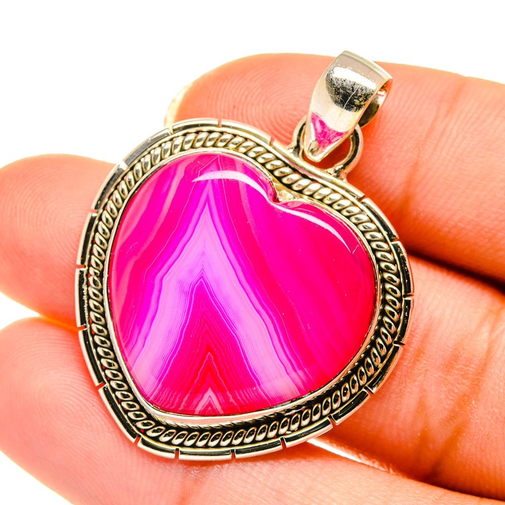 Pink Botswana Agate Pendants handcrafted by Anasilvercos - PD3961