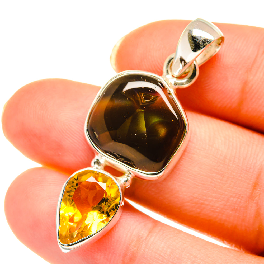 Mexican Fire Agate Pendants handcrafted by Anasilvercos - PD3963