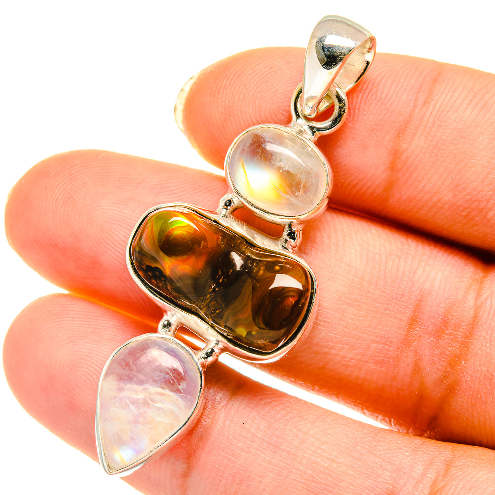 Mexican Fire Agate Pendants handcrafted by Anasilvercos - PD3968