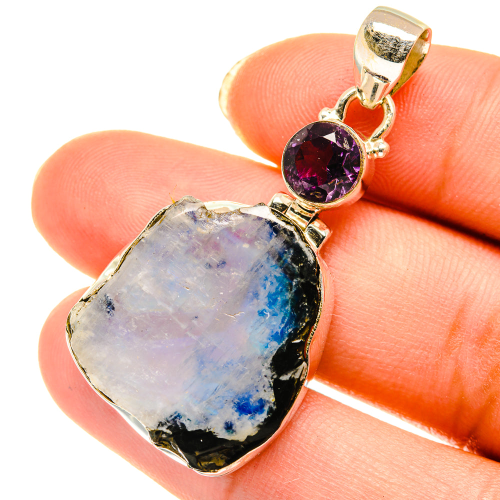 Rainbow Moonstone Pendants handcrafted by Anasilvercos - PD4005