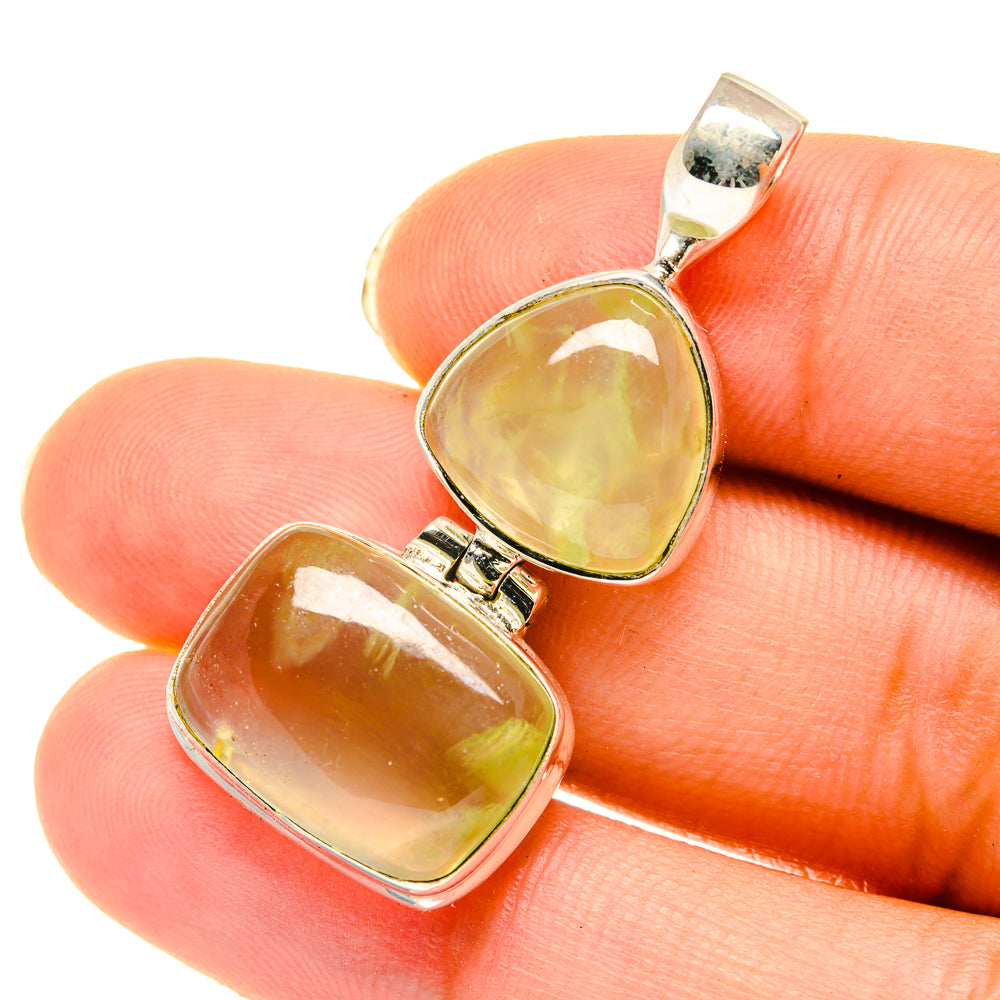 Prehnite Pendants handcrafted by Anasilvercos - PD4008
