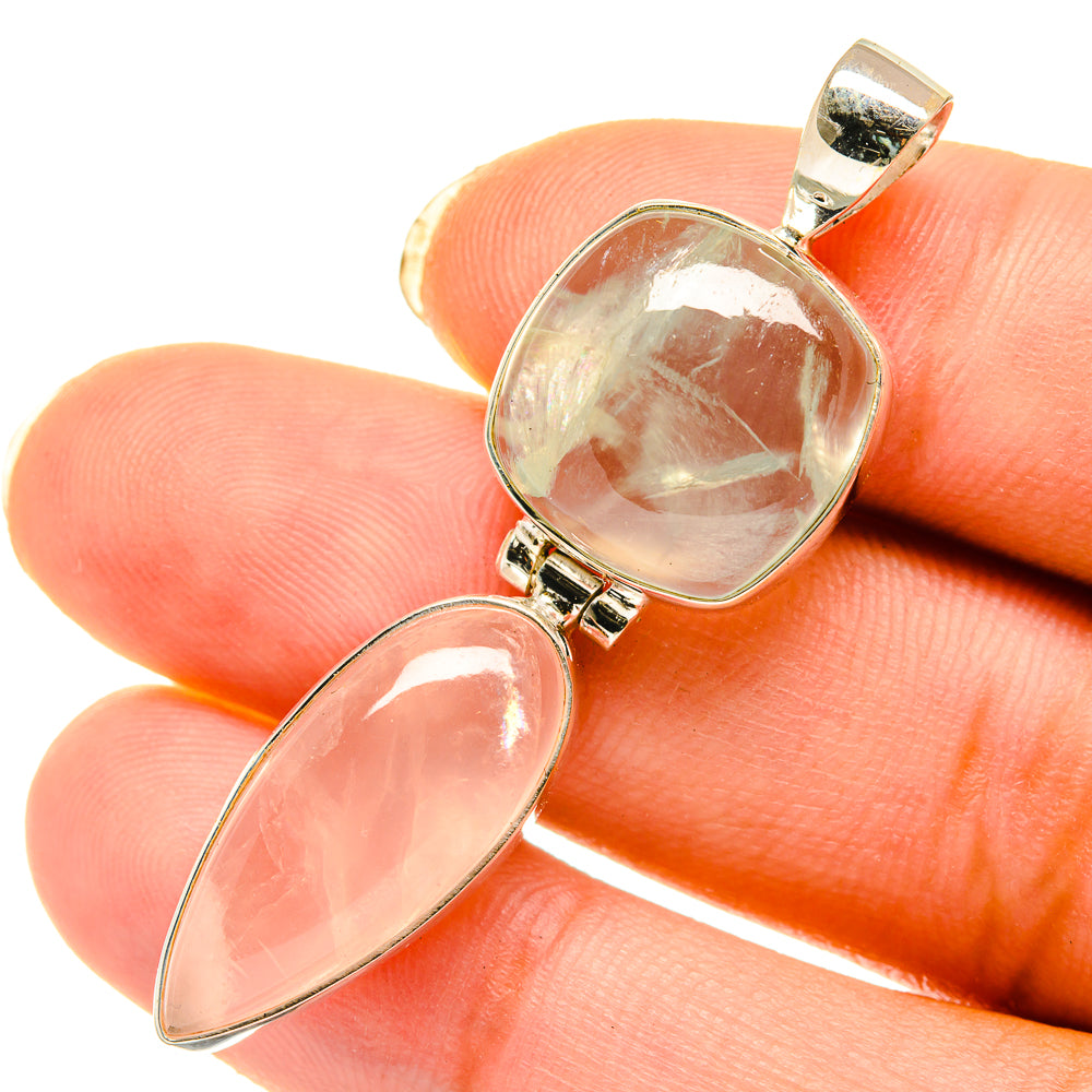 Rose Quartz Pendants handcrafted by Anasilvercos - PD4012
