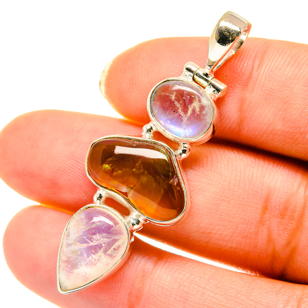 Mexican Fire Agate Pendants handcrafted by Anasilvercos - PD4019
