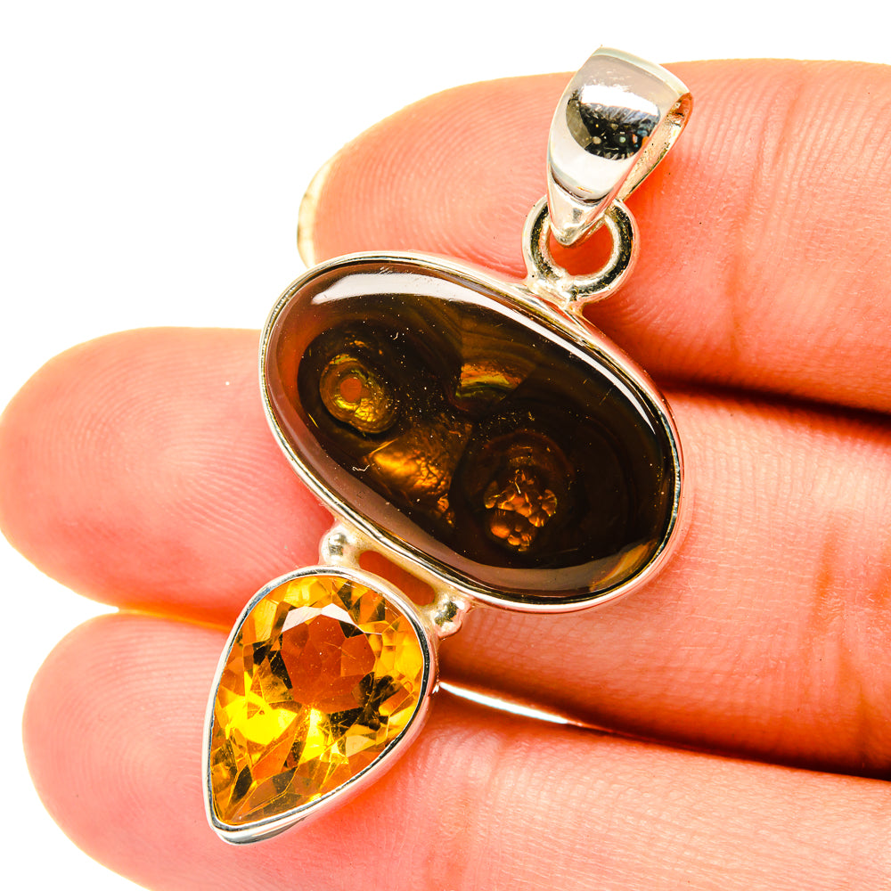 Mexican Fire Agate Pendants handcrafted by Anasilvercos - PD4024