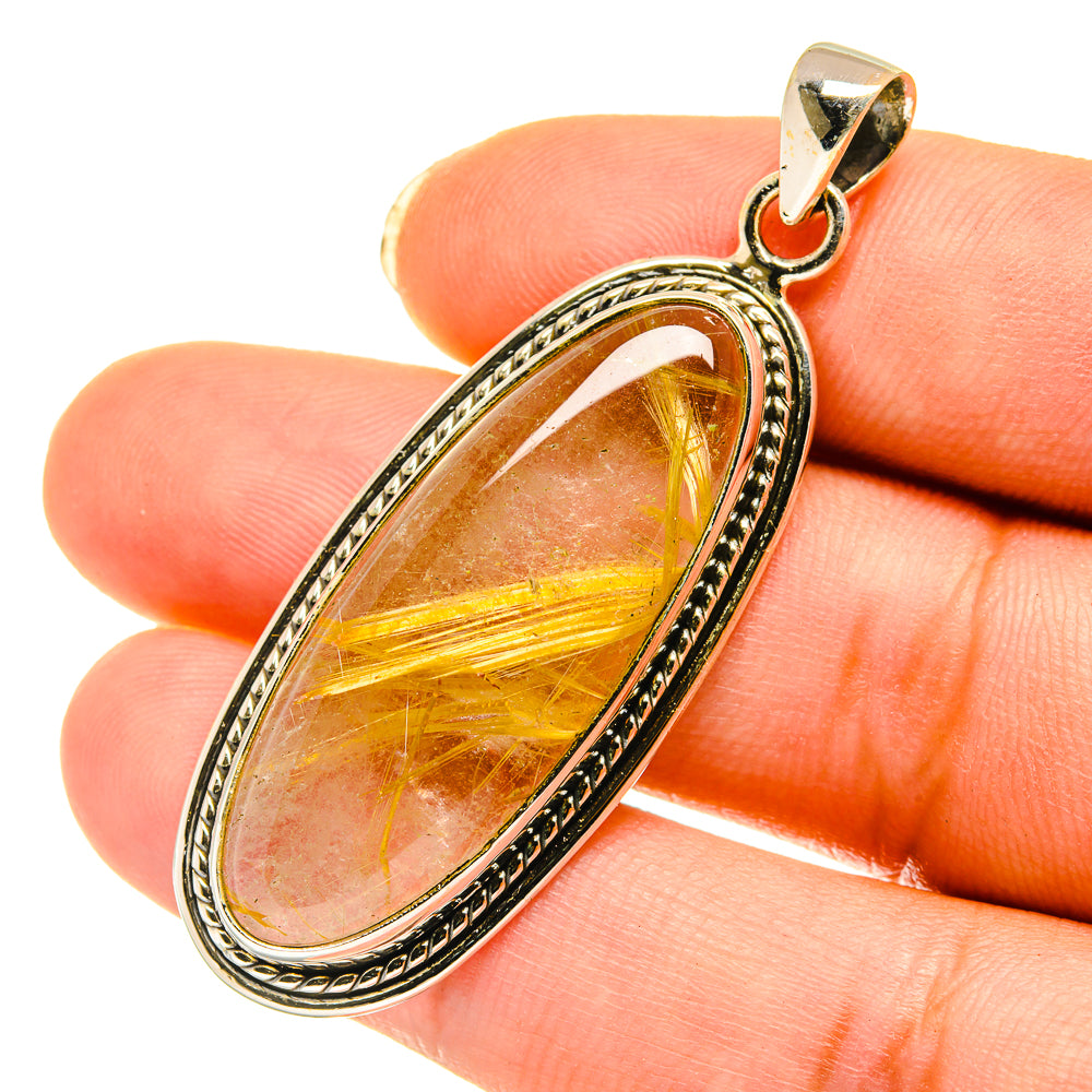 Rutilated Quartz Pendants handcrafted by Anasilvercos - PD4035