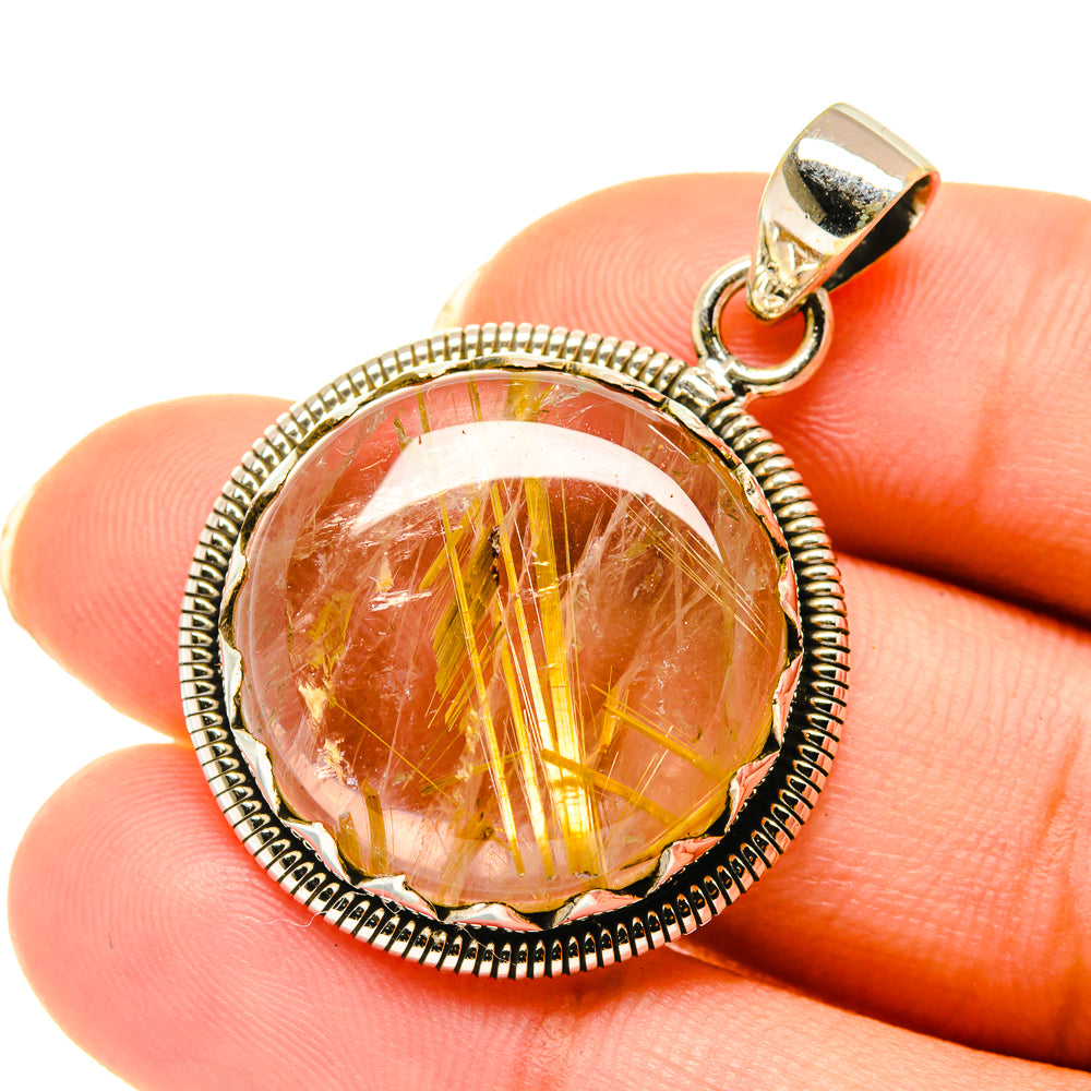 Rutilated Quartz Pendants handcrafted by Anasilvercos - PD4096