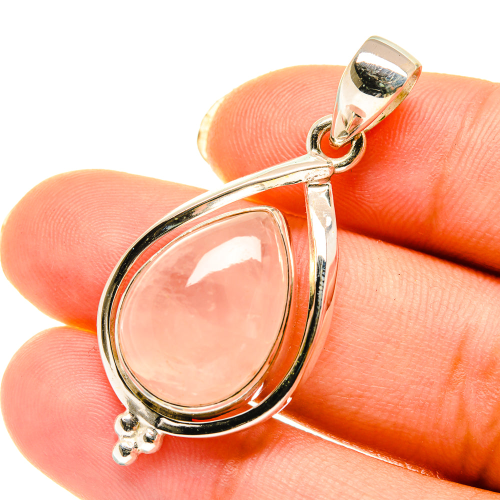 Rose Quartz Pendants handcrafted by Anasilvercos - PD4119