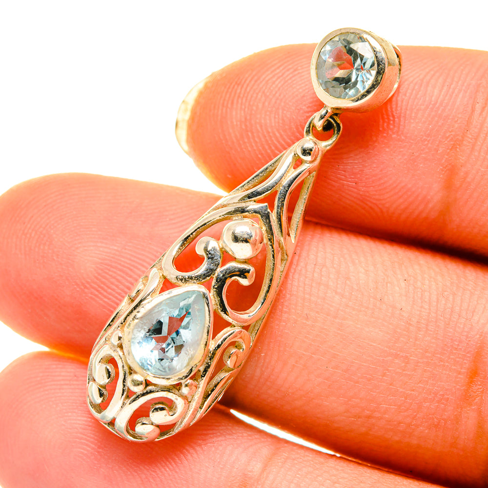 Blue Topaz Pendants handcrafted by Anasilvercos - PD4126